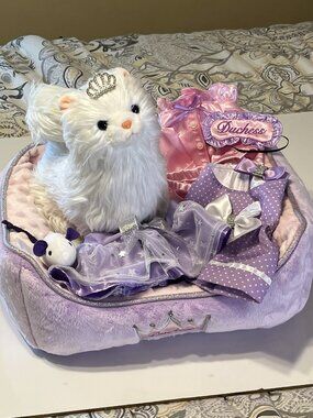 Ashton-Drake Poseable Plush Kitten w/ Accessories - Excellent Condition